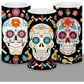 Retisee 3 Pcs Day of Dead LED Candles, Black Sugar Skull Flameless Decor | Mexican Sugar Skull Art, Battery Safe Flameless, For Ofrenda Altar Bedroom Living Room Dia De Los Muertos Halloween
