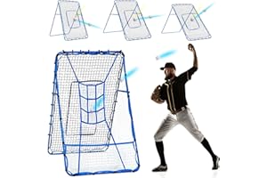 Winthai Double-Sided Baseball Pitching Rebounder Net, 7x4/6x4/5x4ft Batting Target Softball Training Hitting Nets with Strike