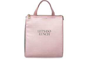 kate spade new york Cute Lunch Bag for Women, Large Capacity Lunch Tote, Adult Lunch Box with Silver Thermal Insulated Interi