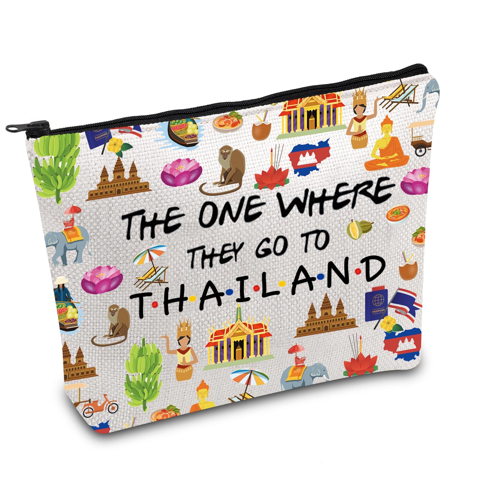 Thailand Trip Makeup Bag Thailand Souvenir Gift Thailand Welcome Bag Thailand Housewarming Gift Travel Memory Gift (Thailand UK)