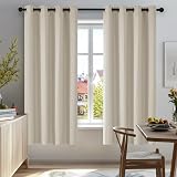 Deconovo Thermal Insulated Eyelet Curtains 2 Panels 42 x 54 Inch Light Beige