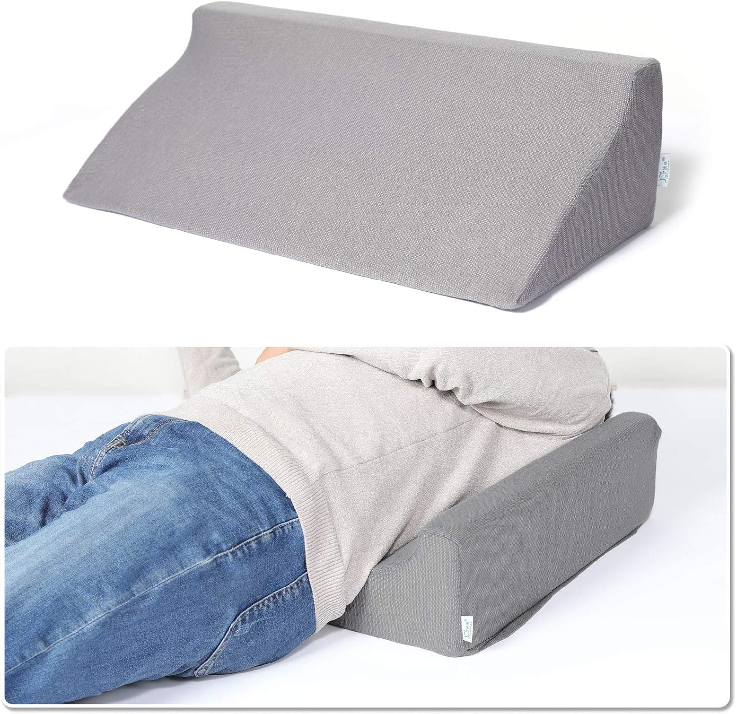 Fanwer Side Bed Pillow Wedge Pillow(Gray 20x10x6in): Kitchen & Dining