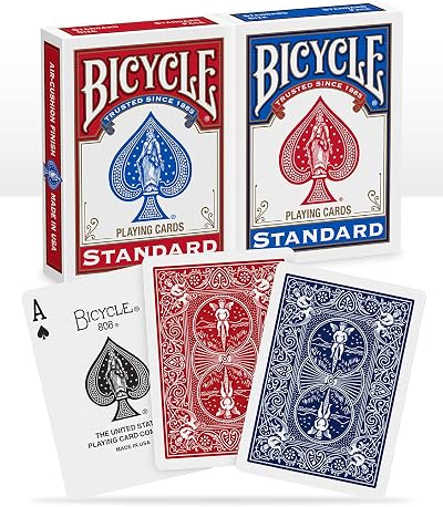Bicycle Standard Index Playing Cards 2 Decks Red Blue Air-Cushion Finish
