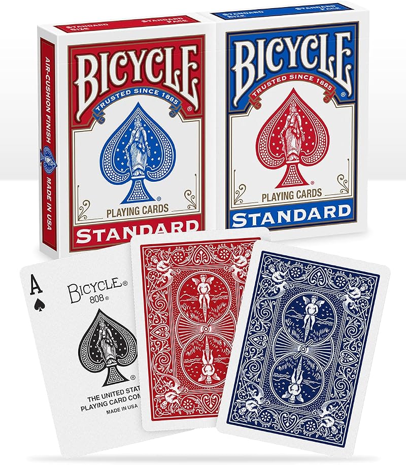 Bicycle Standard Index Playing Cards 2 Decks Red Blue Air-Cushion Finish