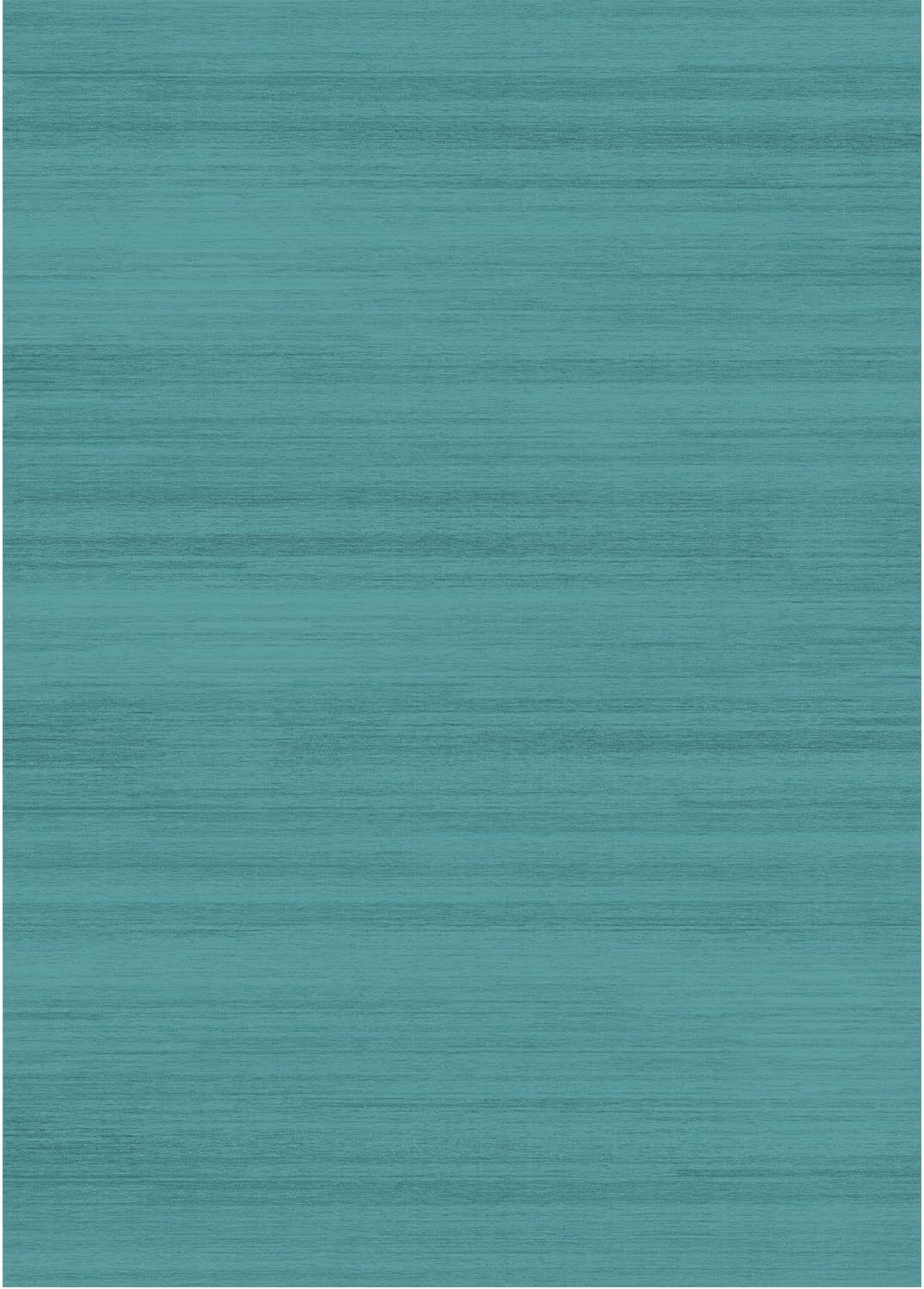 RUGGABLE Solid Textured Ocean Blue Washable Indoor/Outdoor Stain Resistant 5'x7' (60"x84") Area Rug 2pc Set (Cover and Pad)
