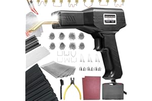 BIBOKLTIY Plastic Welder Plastic Welding Kit 150W Hot Stapler Repair with 800pcs Staples & 80pcs 3 Types of Welding Plastic Welding Rods, 2 in 1 Plastic Crack Repair Kit for Car Bumper Repair