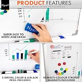 Nyxi Whiteboard 70x50 cm Dry-Wipe Magnetic Aluminium Frame with Zinc Sheet view 3