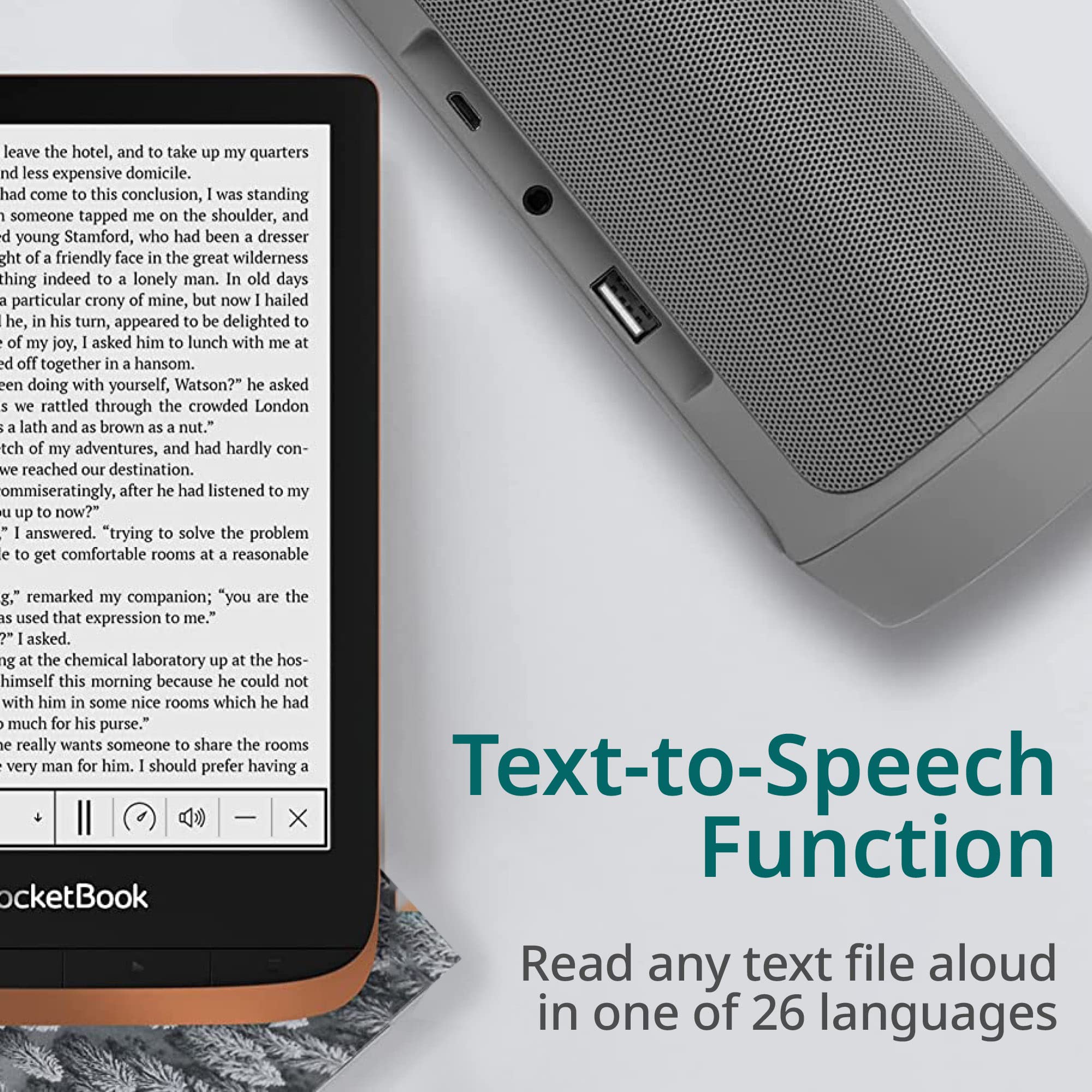 PocketBook Touch HD 3 | Audio- & E-Book Reader | 6? Glare-Free & Eye-Friendly E-Ink Screen | Text-to-Speech Function | Bluetooth | Adaptive SMARTlight | IPX8 Waterproof | E-Reader, Spicy Copper