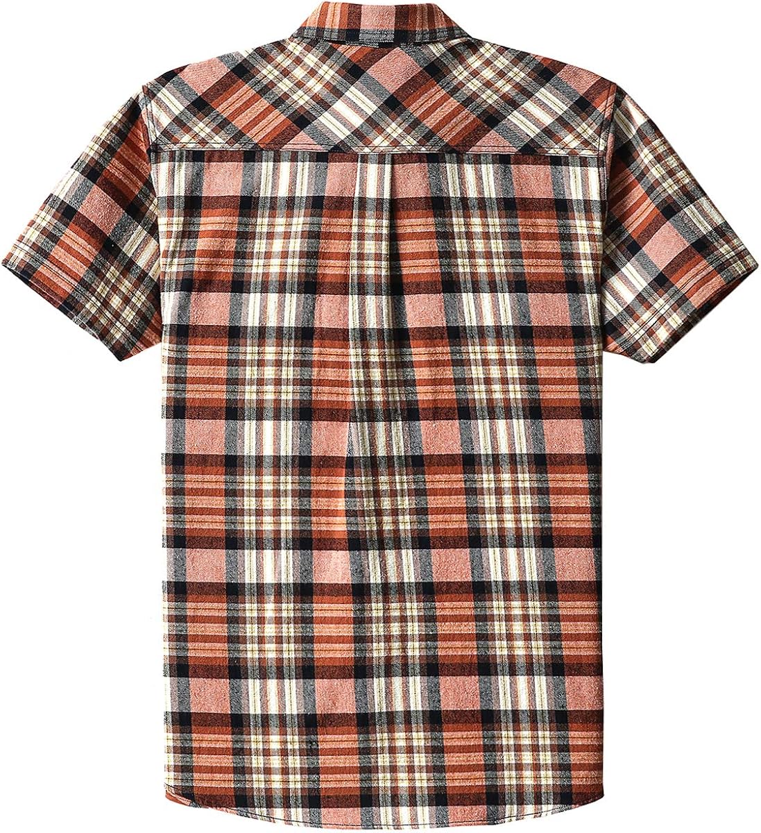 Men's Short Sleeve Plaid Checkered Button Down Casual Work Shirts: Clothing