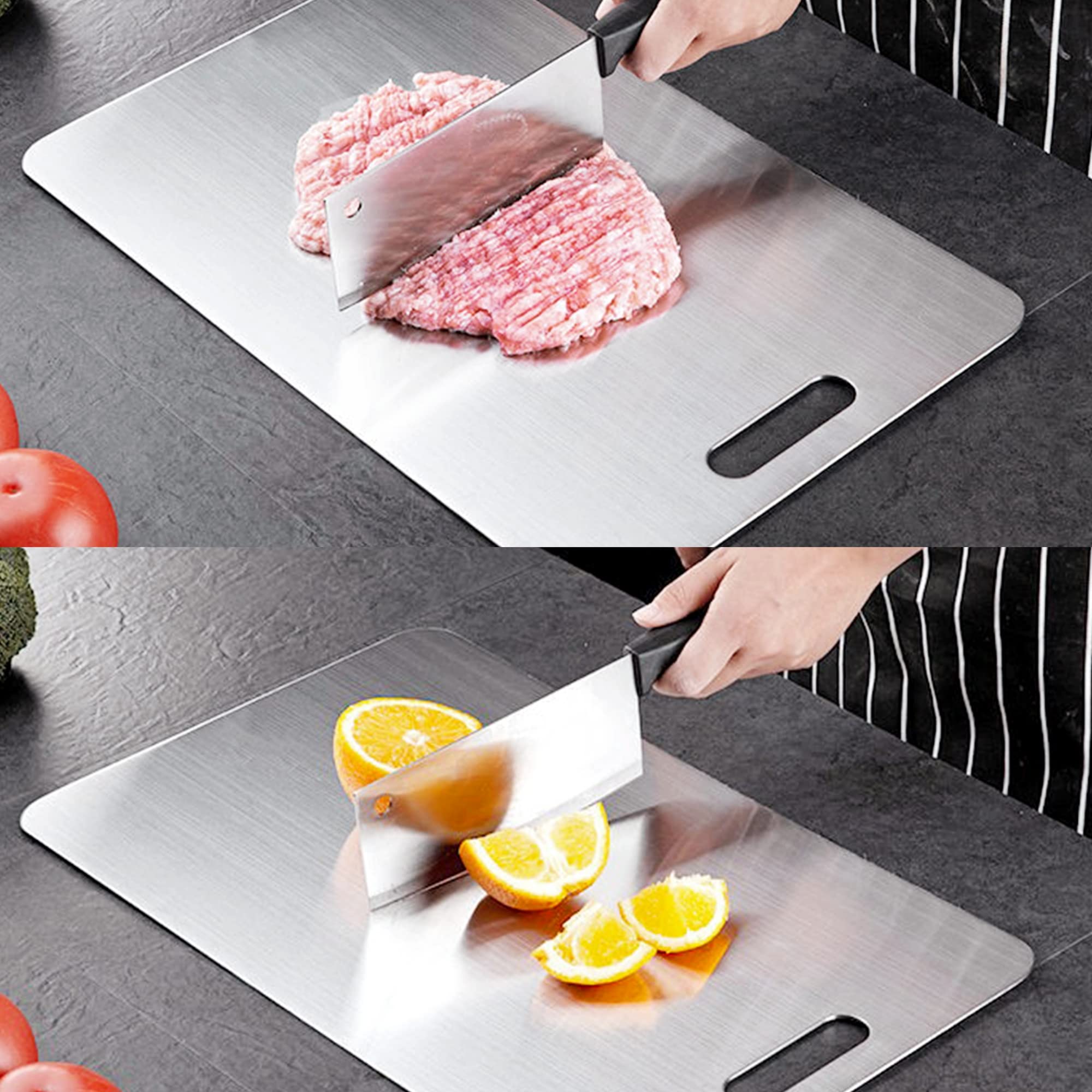 Stainless Steel Cutting Board for Kitchen Heavy Duty Chopping Board (X-Large, 16.1