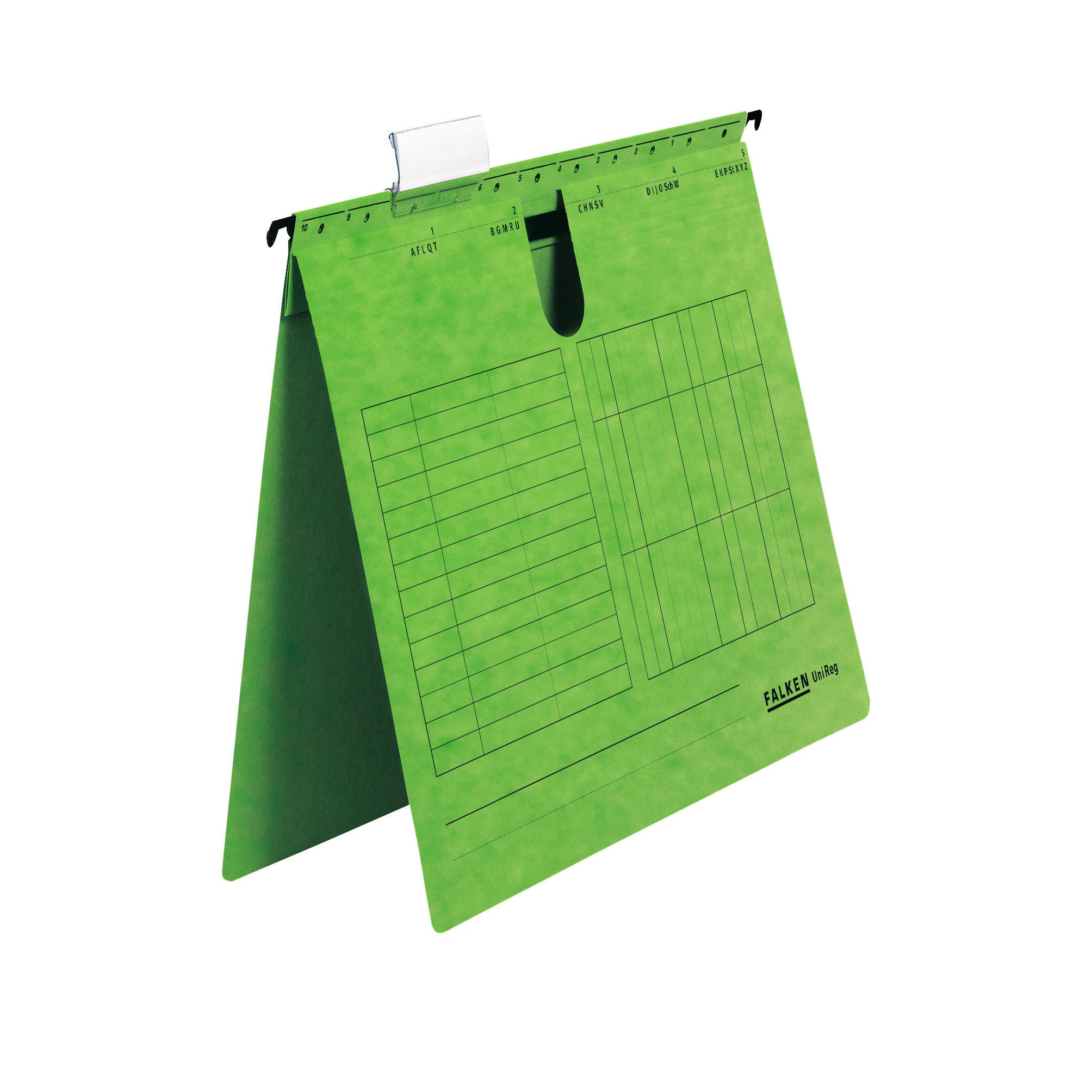 Exacompta - Ref 80002785001F - FALKEN - UniReg Suspension Files with Commercial Binding - Suitable for A4 Documents, 230gsm Recycled Kraft Card, Blue Angel Certified - Green (Pack of 25)