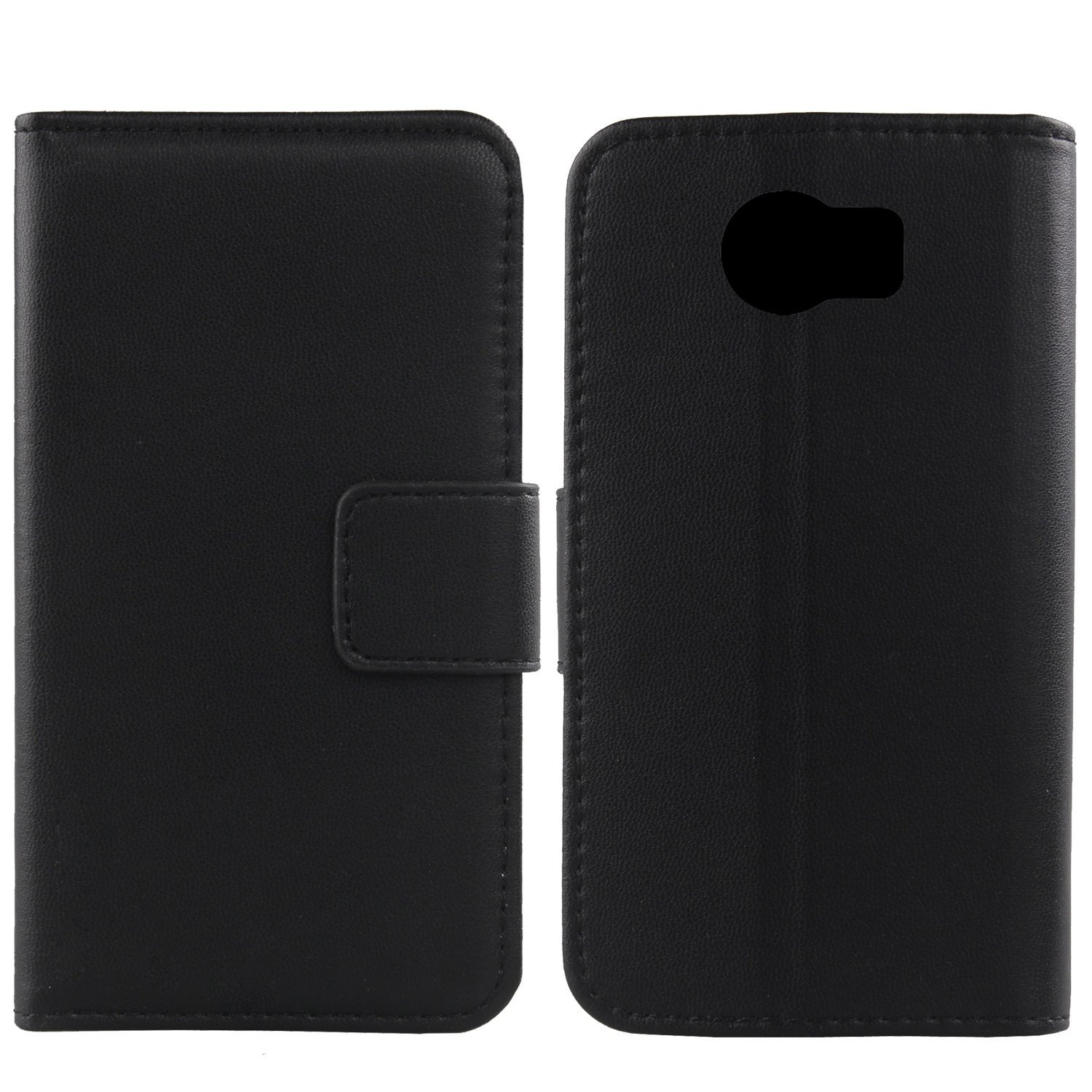 Design Genuine Leather Case for BlackBerry Priv STV100-1 Wallet  Premium Flip Protection Cover Skin Pouch with Card Slot (Black)