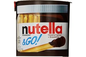 Nutella and Go Snack Packs, Chocolate Hazelnut Spread with Breadsticks, Perfect Bulk Snacks for Kids' Lunch Boxes, 1.8 Ounce, Pack of 48