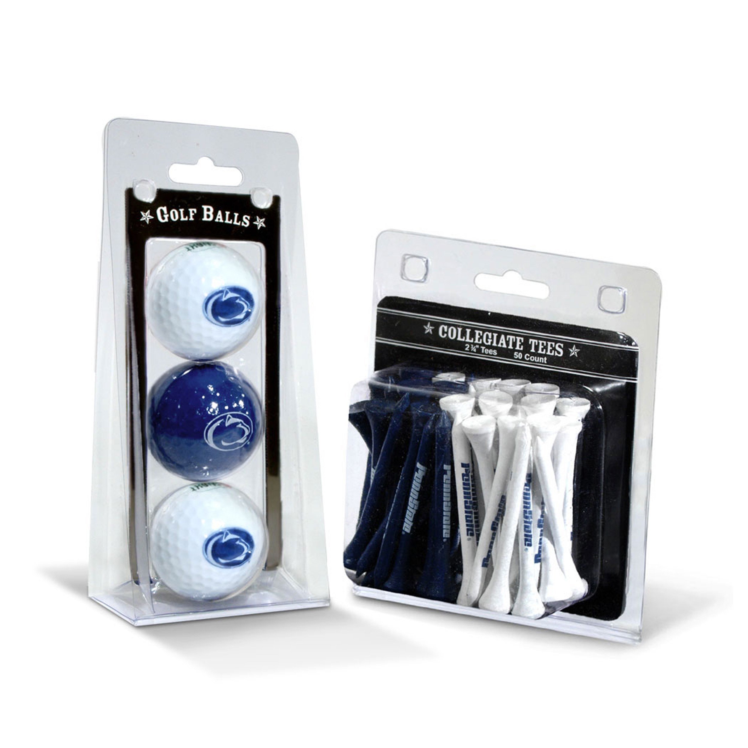 Team Golf NCAA Penn State Nittany Lions 3 Golf Balls And 50 Golf Tees Logo Imprinted Golf Balls (3 Count) & 2-3/4" Regulation Golf Tees (50 Count), Multi Colored