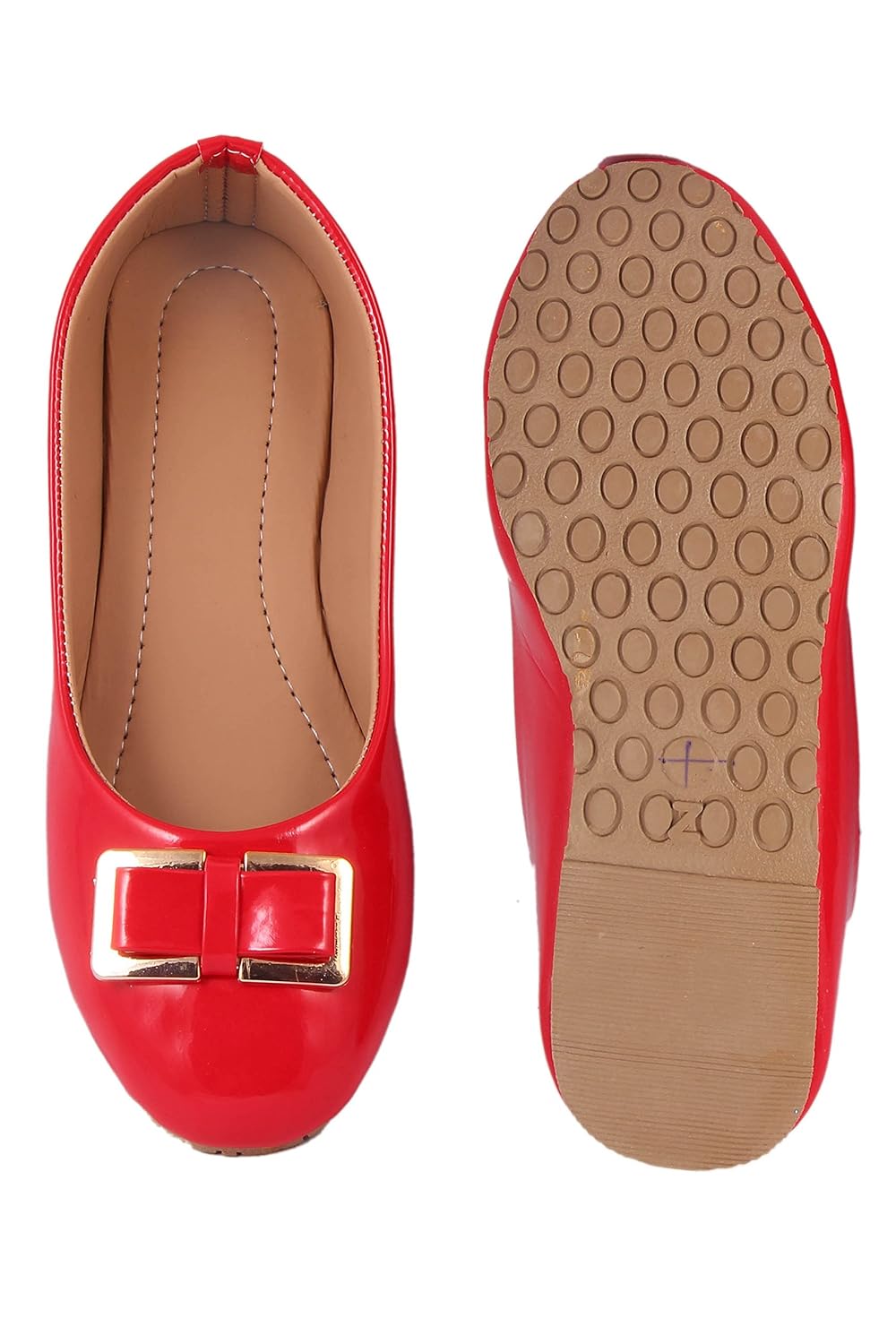red choice collection synthetic leather beige women's bellies