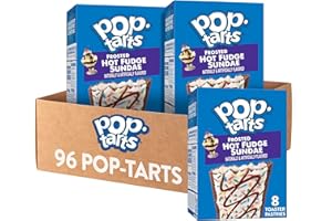 Pop-Tarts Toaster Pastries, Breakfast Foods, Kids Snacks, Frosted Hot Fudge Sundae (96 Pop-Tarts)