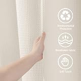 Waterproof Narrow Shower Curtain 92x182cm Cream with Hooks view 7