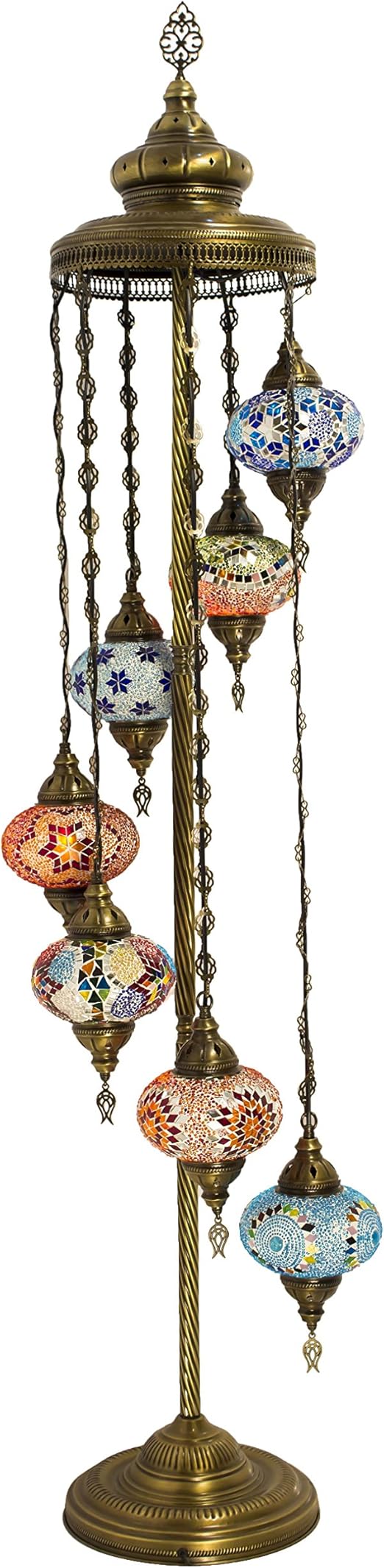 lamparas de pie lampara de pie de mosaico de globo turco impresionante estilo marroqui