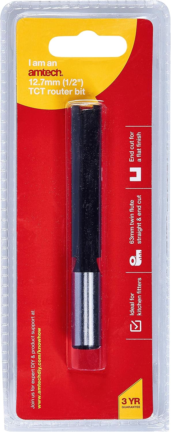 Amtech F3630 12.7mm x 63mm Router bit with 1/2" Shank, Transparent - Image 4