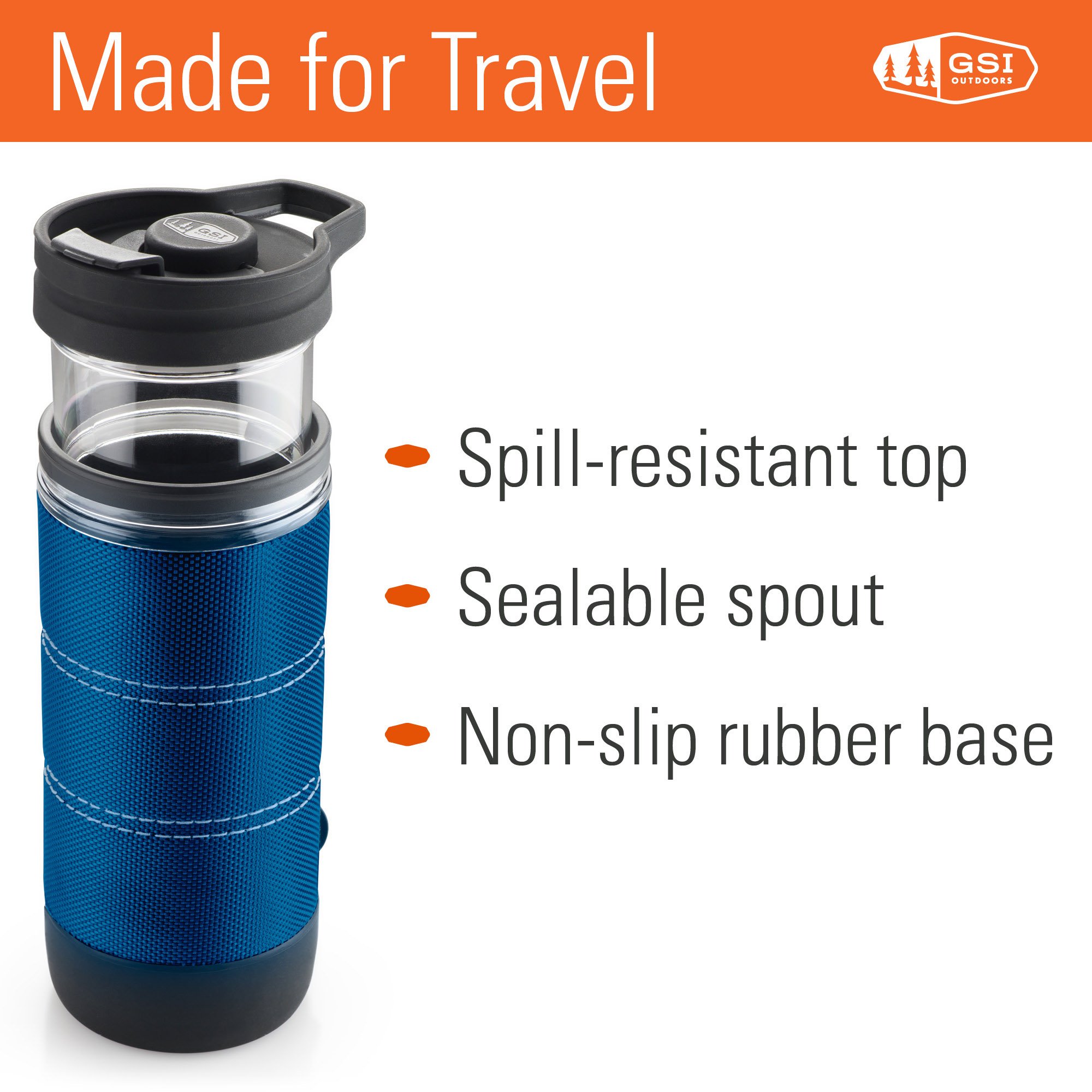 GSI Outdoors Commuter JavaPress, French Press Coffee Mug, Superior