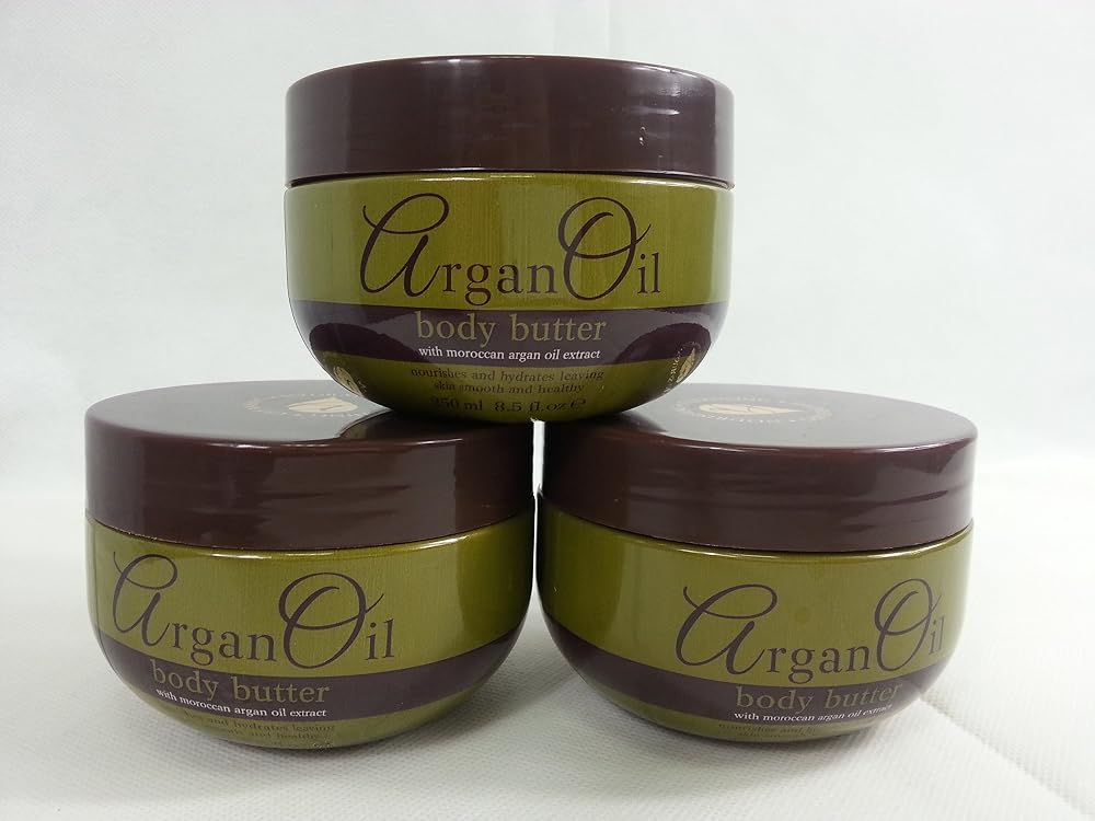 The Moroccan Argan Oil Co. 3x Body Butter 250ml Moisturizing Smoothing Softening