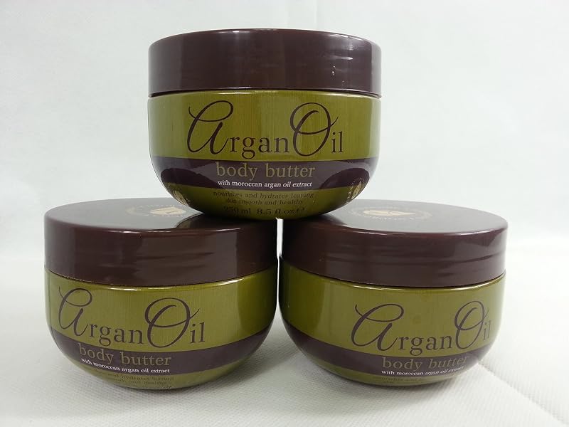 The Moroccan Argan Oil Co. 3x Body Butter 250ml Moisturizing Smoothing Softening
