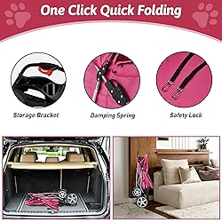 Azaeahom Pet Stroller 4 Wheels Dog Cat Stroller for