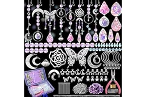 400Pcs DIY Sun Catcher Colorful Crystal Hanging Ornaments Set DIY Making Supplies for Home Garden Party Decoration (400pcs DI