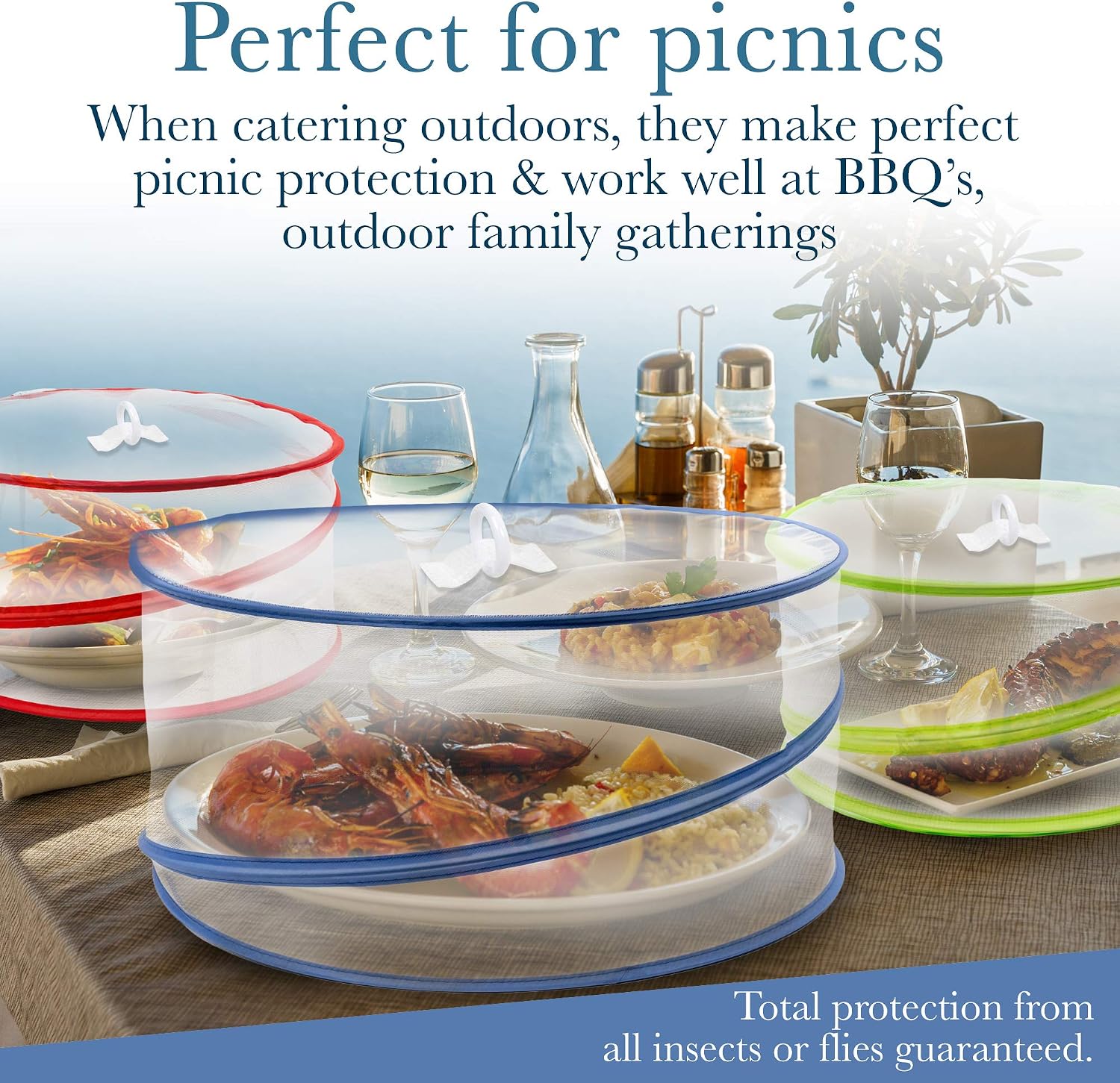 Bramble, 5 Mesh Pop-Up Food Covers, Collapsible Net Domes, Insect Fly Proof Fine Mesh Screen Tents for Fruit Kitchen - Image 3