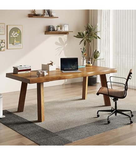 Amazon.com: SXXjiaju Solid Wood Desk 55 inches, Live Edge Wooden