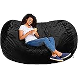Amazon Basics Memory Foam Filled Bean Bag Lounger with Microfiber Cover - 6', Black