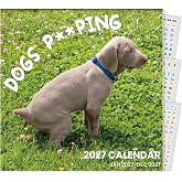 Funny White Elephant Gag Gift Calendar, Pooping Pooches Calendar 2027 for Wall 12x12 Inches with 12 Months from January 2027 to December 2027, Thick Glossy Paper, 12" x 24" (Open), Funny Dog