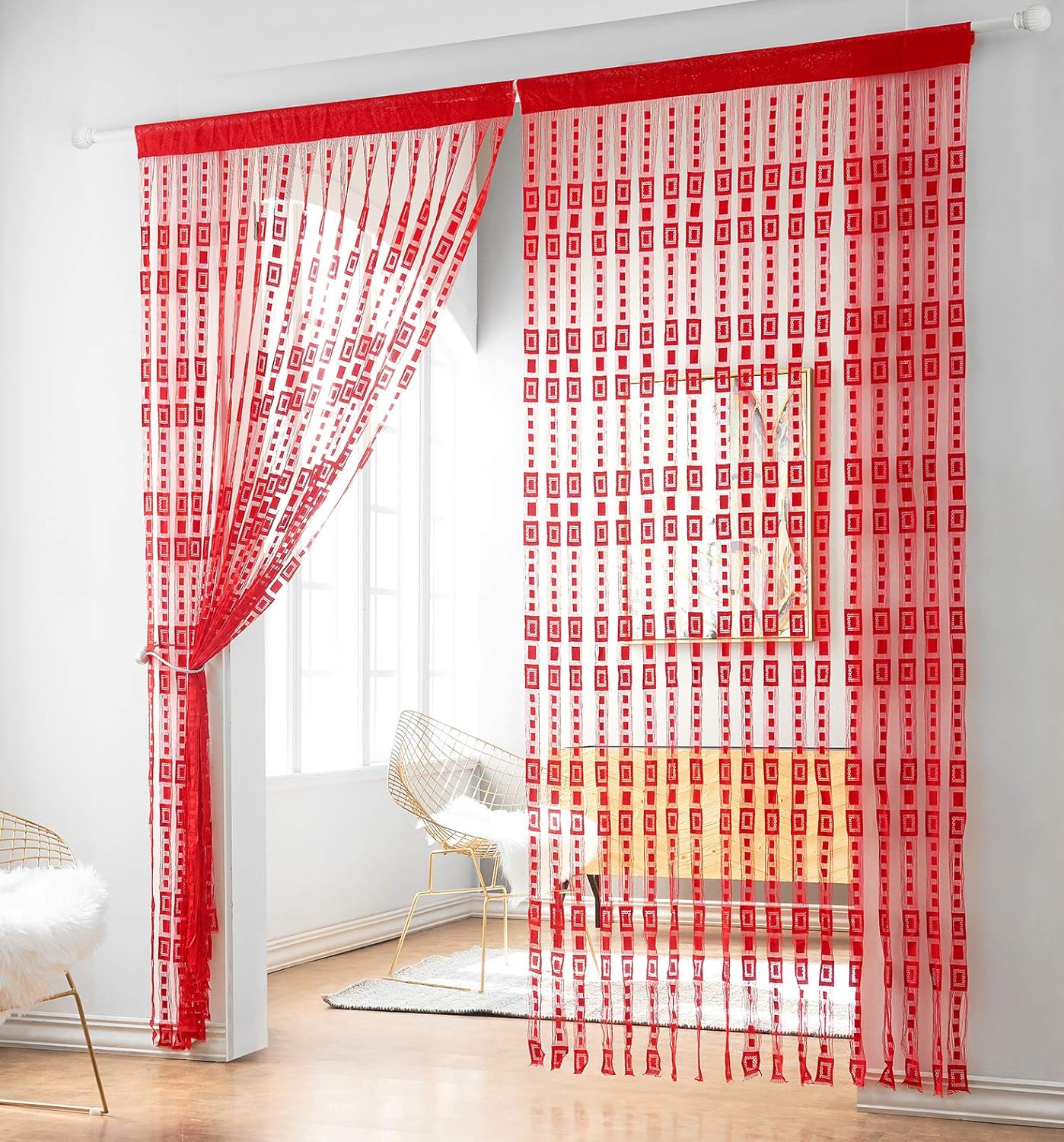 Taiyuhomes Lace Door String Curtains Multi Room Divider Stylish and
