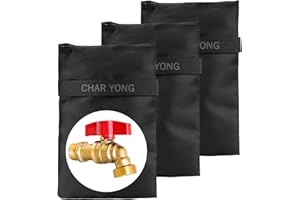 CHAR YONG Outdoor Faucet Covers for Winter, 8"H x 5.3"W Thickened Outside Garden Faucet Socks for Freeze Protection, Reusable Waterproof Insulated Spigot backflow Faucet Covers,Black （3 Pack）