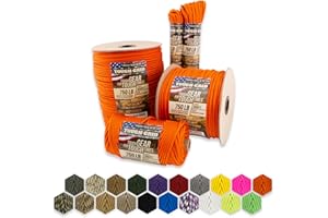 TOUGH-GRID Premium 750lb Paracord 100% Nylon Type IV Mil-Spec Parachute Cord - Certified MIL-C-5040H - UV/Abrasion Resistant - Heavy Duty Strands - Made in USA and Used by US Military