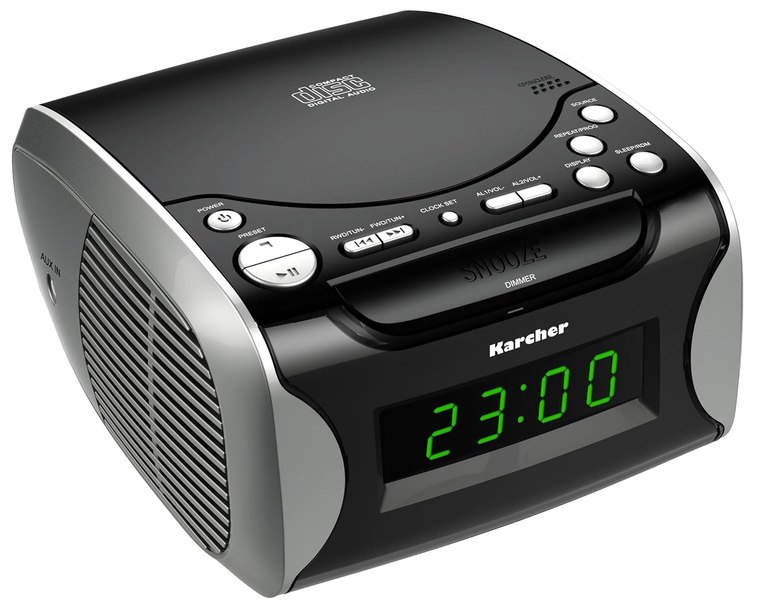 Karcher UR 1306 Uhrenradio CD-Player PLL-FM-Radio AUX-In Weckfunktion (z78) | eBay