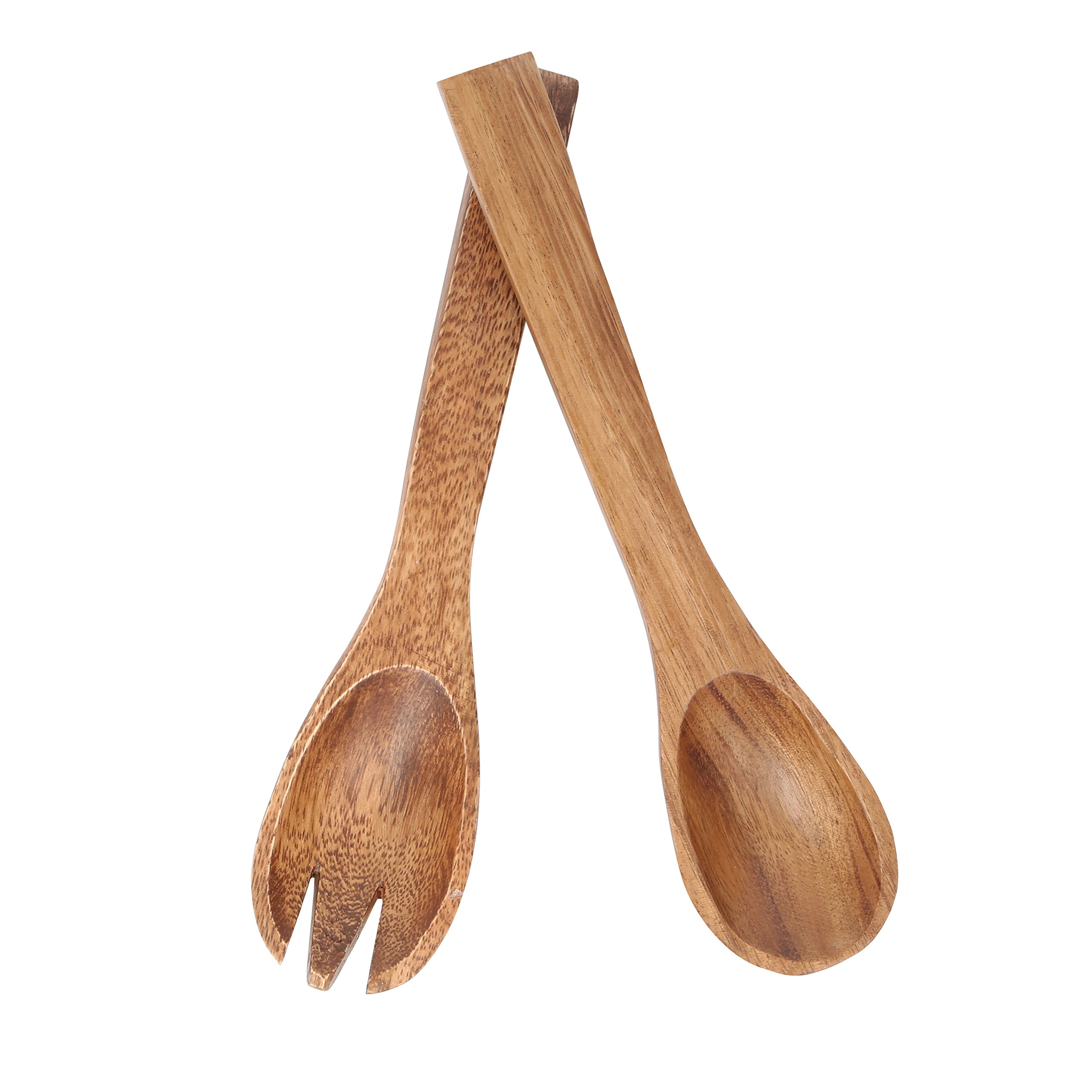 Premier Housewares 1104580 Salad Servers Salad Bowl & Servers Salad Tongs Wooden Tongs Wooden Fork Small Wooden Spoon bamboo Tongs 26 cm x 3 cm x 2 cm