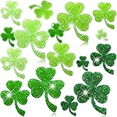 24 Pieces St. Patrick's Day Shamrock Rhinestone Iron on Patches Irish Clover Patches Bulk Green Shamrocks Iron on Applique Patch for Saint Patrick's Day Clothing Bag Hat Repair Decoration