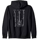Vintage Patent Print 1997 Electric Semi Acoustic Guitar Gift Zip Hoodie