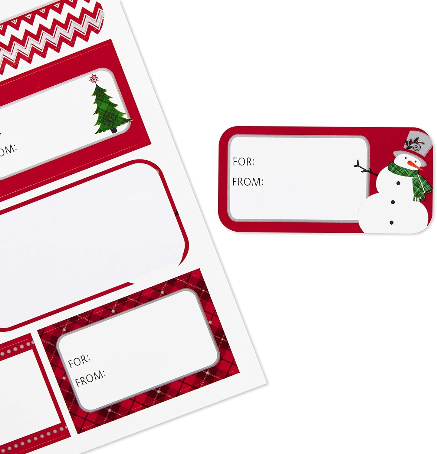 Hallmark Holiday Gift Tag Stickers (80 Labels; Elegant) Red, Gold, Blue: Kitchen & Dining