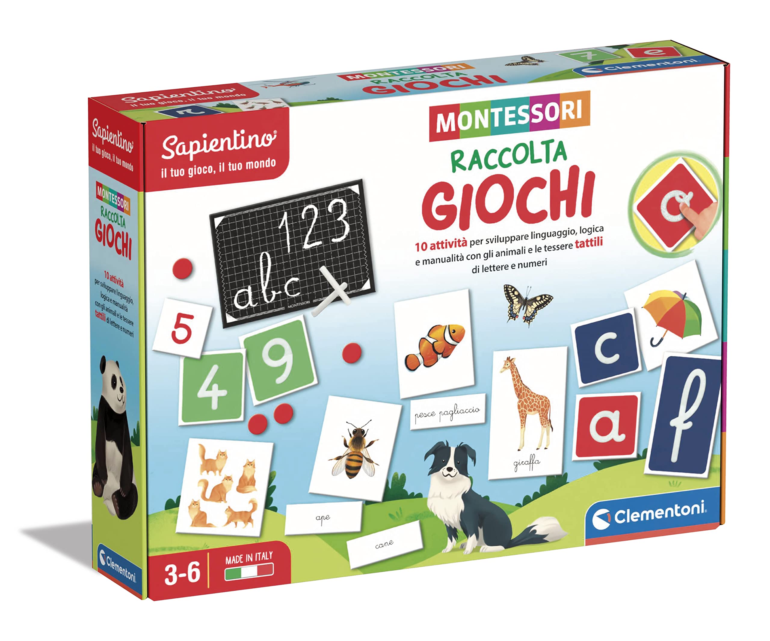 Clementoni - Montessori 16357 - Educational Game for Learning Alphabet, Numbers, Shapes and Colours for Children 3+ Years