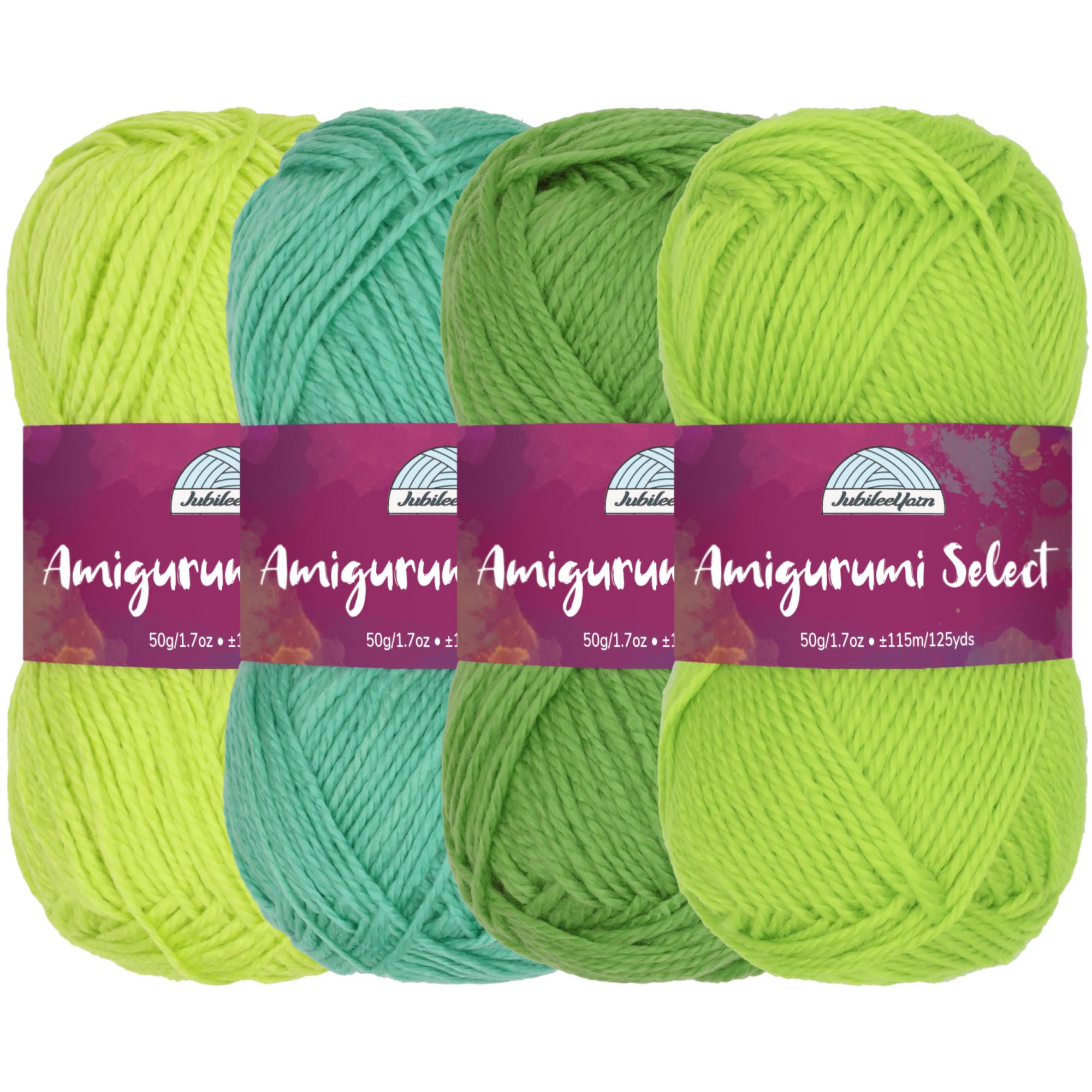Amigurumi Select 100% Acrylic Craft Yarn Skeins Crochet and Knitting Projects - Acrylic Fingering Weight - Shades of Green - 4 Skeins โ image 1