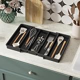 Lifewit Utensil Drawer Organiser Extendable Cutlery Tray Black view 9