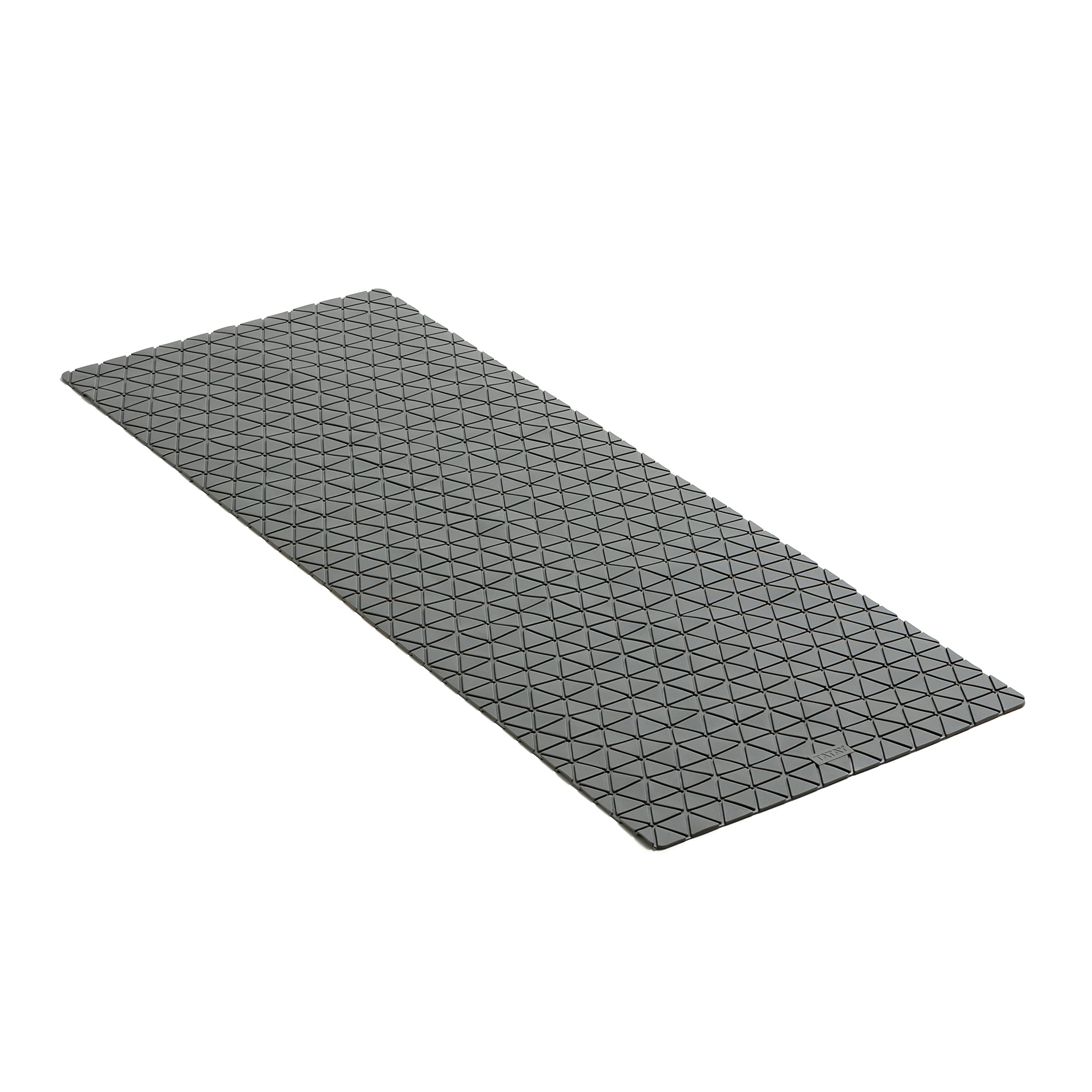 TATAY Bath Mat, Non-slip, SBS - TP Rubber with 126 Suction Cups, Rectangular, Diamond Design, Grey. Measures 97 x 36 cm
