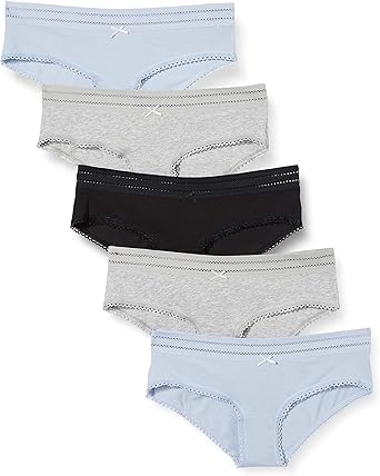 Iris & Lilly Braga de Bikini de Algodón Mujer, Pack de 5: Amazon.es: Ropa y accesorios