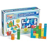 hand2mind Numberblocks Wooden Building Blocks Activity Set, Ages 3+ | Wood Stacking Toy, Counting Blocks, Numbers for Toddlers, Math Games, Logic Puzzles, Preschool Learning Activities
