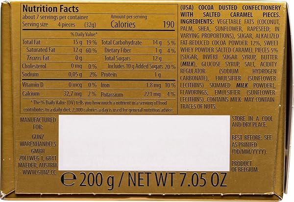 MAITRE TRUFFOUT, SALTED CARAMEL FLAVOR FANCY COCOA DUSTED TRUFFLES, 7.05OZ/200G, BELGIAN CHOCOLATE