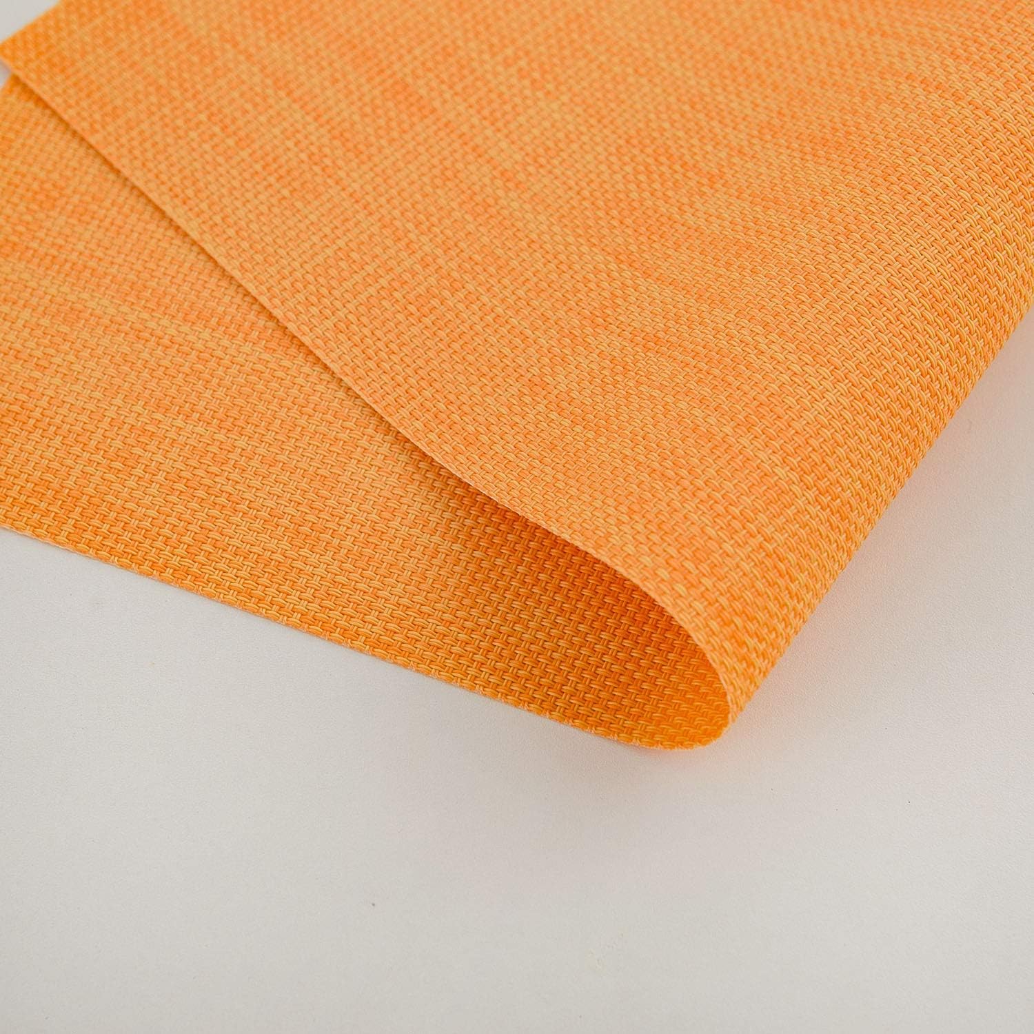 Fall Placemats Place Mat Orange Table Mats Set of 4 Non Slip Easy to Clean Wipeable Crossweave Woven Vinyl Washable Place Mats for Dining Kitchen Restaurant Table: Home & Kitchen