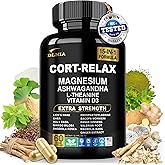 DLNIA Super Calm Cortisol Supplement with Magnesium Glycinate, Ashwagandha KSM-66, L-Theanine, Phosphatidylserine, Ginkgo Biloba & Lions Mane for Calm, Focus, Mental Clarity, Relaxation, Sleep, Energy