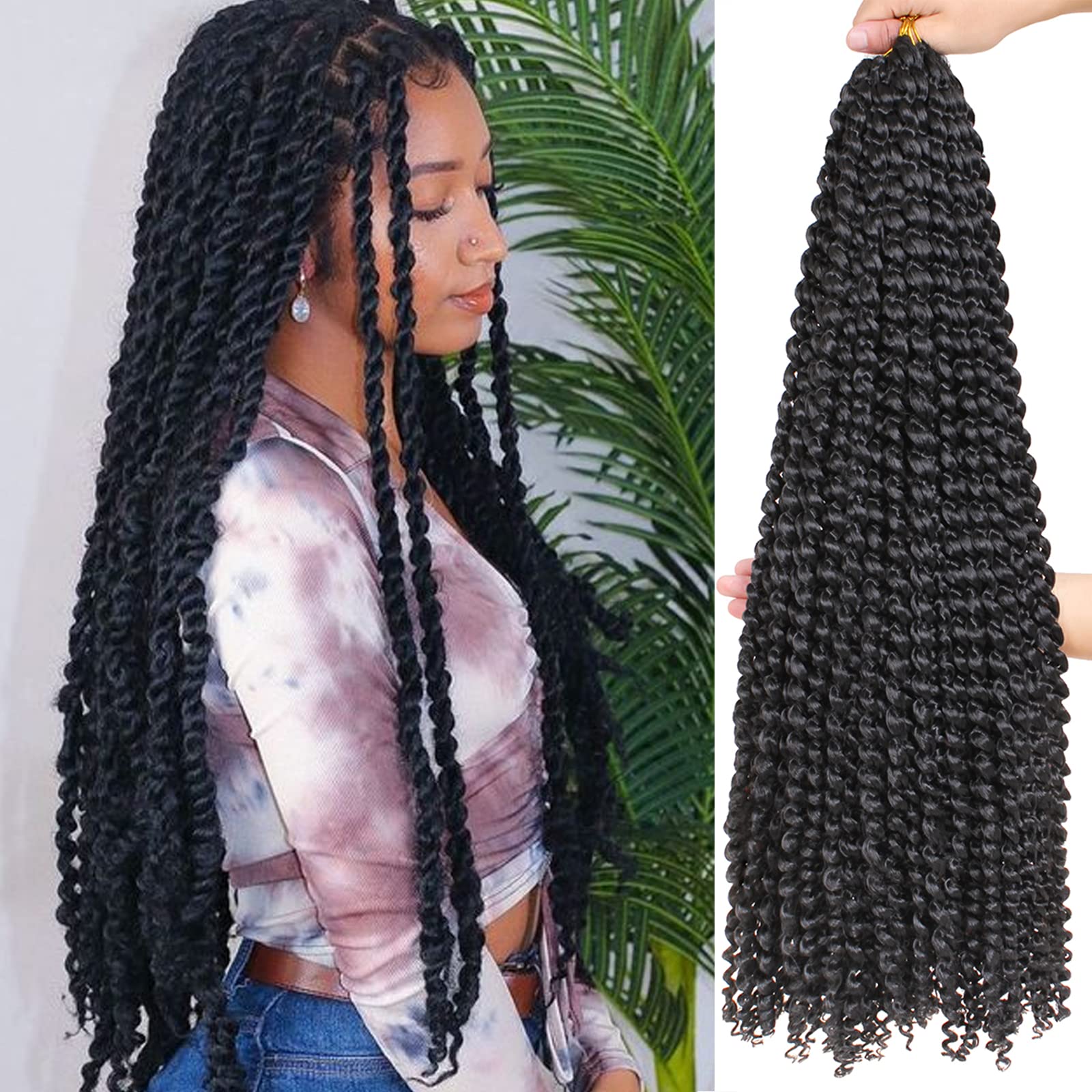 XTREND 30 Inch 7 Packs Passion Twist Hair Bohemian Water Wave Crochet Braids Hair for Butterfly Locs Crochet Hair 16 Strands/Pack Passion Twist Synthetic Braiding Hair Extensions for Black Women — image 1